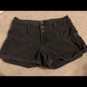 Black Mid-Rise Jean Shorts (NoBo)